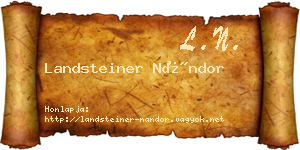 Landsteiner Nándor névjegykártya